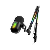 Arpej Rgb Masa Standlı Ses Göstergeli Dokunmatik Oyuncu Mikrofonu Yayıncı Mikrofonu Gaming Beyaz Siyah - ÜRün siyah siyah