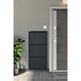 Arpelia Metal Ayakkabılık 3’lü Kilitli Siyah