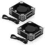 ARRAROWN 2 Paket RC Araba Motor Soğutma Fanı Soğutucu 28000 RPM Fırçasız ESC Soğutma Fanı RC Araba 1/8 1/10 540 550 Motor için (Siyah+Gümüş)