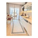 Arrosa Home Dijital Baskı Yıkanabilir Kaymaz Taban Beyaz Zemin Çerçeveli Mutfak Halısı