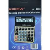 Arrow AH-3802 12 Haneli Elektronik Hesap Makinesi İki Yönlü Güç Kaynağı Özellikli