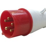 Ars 5X32A Düz Fiş Cee Norm Plastik Ars - Kırmızı