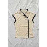 ARS Butik China Style Şerit ve Yaka Düğüm Detay Basic Kısa Kollu Bluz