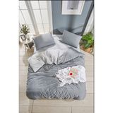 Ars Çift Kişilik Nevresim Takımı - 200 x 220 cm - Gri - Beyaz