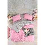 Ars Çift Kişilik Nevresim Takımı - 200 x 220 cm - Pembe - Gri