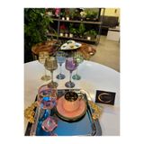 ARS COLLECTION LAV Lal renkli yaldızlı 6'lı kahve yanı bardağı takımı, su-içecek-soda bardağı, sunumluk şık, modern