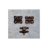 Ars Dekoratif Mini Tavla ve Kutu Menteşe Tavla Klips Oksit Renk 10 Takım - 2*1,8 cm - Kahverengi