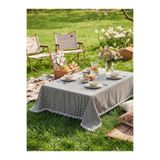 ARS HOME COLLECTION Ponponlu 170x170 Sofra Bezi Masa Örtüsü Piknik Örtüsü