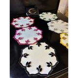 ARS Home Decor 6'lı Taşlı Sunum Peçetesi, Renkli Kokteyl Peçetesi - Krem - Yeşil - Kiremit