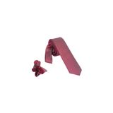 Ars Magic Box (1403) 1.kalite Özel Desenli Özgün Renk 5.5 Cm Genişliğinde Kravat Mendil Seti kırmızı Tek Ebat