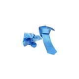 Ars Magic Box (211) 1.kalite Özel Desenli Özgün Renk 5.5 Cm Genişliğinde Kravat Mendil Seti- mavi Tek Ebat