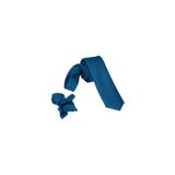 Ars Magic Box (260) 1.KALİTE ÖZEL DESENLİ ÖZGÜN RENK 5.5 CM GENİŞLİĞİNDE (KUŞGÖZÜ) KRAVAT MENDİL SETİ PETROL SİYAH 77 Tek Ebat