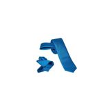 Ars Magic Box (285) 1.KALİTE ÖZEL DESENLİ ÖZGÜN RENK 5.5 CM GENİŞLİĞİNDE (KUŞGÖZÜ) KRAVAT MENDİL SETİ MAVİ SİYAH 87 Tek Ebat