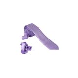 ars magic box Özel Kumaş ve Dokuma Tarzı Kuş Gözülü İtalyan Kesim Kravat ve Mendil Seti, 5.5 cm Eninde, 87 Renk Seçeneği (açık lila)