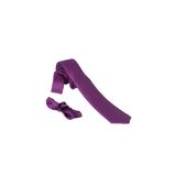 ars magic box Özel Kumaş ve Dokuma Tarzı Kuş Gözülü İtalyan Kesim Kravat ve Mendil Seti, 5.5 cm Eninde, 87 Renk Seçeneği (Açık mor)