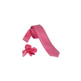 ars magic box Özel Kumaş ve Dokuma Tarzı Kuş Gözülü İtalyan Kesim Kravat ve Mendil Seti, 5.5 cm Eninde, 87 Renk Seçeneği (açık pembe-beyaz)