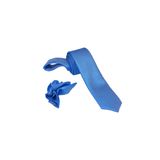 ars magic box Özel Kumaş ve Dokuma Tarzı Kuş Gözülü İtalyan Kesim Kravat ve Mendil Seti, 5.5 cm Eninde, 87 Renk Seçeneği (bebe mavisi beyaz)