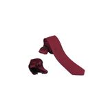 ars magic box Özel Kumaş ve Dokuma Tarzı Kuş Gözülü İtalyan Kesim Kravat ve Mendil Seti, 5.5 cm Eninde, 87 Renk Seçeneği (bordo)