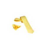 ars magic box Özel Kumaş ve Dokuma Tarzı Kuş Gözülü İtalyan Kesim Kravat ve Mendil Seti, 5.5 cm Eninde, 87 Renk Seçeneği (limon sarısı)