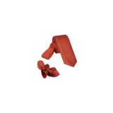 ars magic box Özel Kumaş ve Dokuma Tarzı Kuş Gözülü İtalyan Kesim Kravat ve Mendil Seti, 5.5 cm Eninde, 87 Renk Seçeneği (mat bronz siyah)