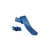 ars magic box Özel Kumaş ve Dokuma Tarzı Kuş Gözülü İtalyan Kesim Kravat ve Mendil Seti, 5.5 cm Eninde, 87 Renk Seçeneği (siyah-mavi)