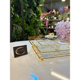 Ars Paşabahçe Elysia Yaldızlı Kare Kase, Metal Gold Standlı 4'lü Çerezlik, Sunumluk, Kahvaltılık