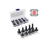 ARS Robotechnicals 10 Farklı Yükseklikte 4 Pin Dokunmatik Anlık Basmalı Düğme Anahtar 200 Adet 6x6mm Tact Buton Set