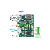ARS Robotechnicals Tp4056 18650 Lityum Pil Şarj Micro Usb Ayarlı Voltaj Yükseltici 3-7v To 27v Boost Step Up Lion Akü