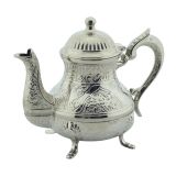 ARSAL Dekoratif Gümüş Renkli Zarif İşlemeli Metal İbrik Demlik (17cmx22cm) m2