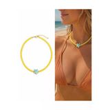 Arsaley Collection Cam Yıldız Charm Sarı Yazlık Boncuk Kadın Kolye