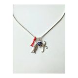 Arsaley Collection Deniz Yıldızı Balık Ve Kalpli Nazar Boncuğu Charm Güüş Çelik Zincirli 45 Cm Kadın Kolye