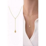 Arsaley Collection Gold Hamsa Charm Dekolte Y Altın Kaplama Kadın Kolye (45 + 6 Cm) – Sevgililer Günü Özel