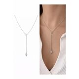 Arsaley Collection Gümüş Hamsa Charm Dekolte Y Çelik Kadın Kolye (45 Cm) – Sevgililer Günü Özel