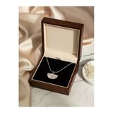 Arsaley Collection Gümüş Renk Yelpaze Charm Çelik Zincirli Kadın Kolye (45 + 6 Cm) – Sevgililer Günü Özel