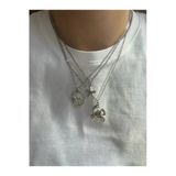 Arsaley Collection Güneş, Deniz Yıldızı Ve Yengeç Charm Çelik Zincirli Gümüş Kadın Kolye (45 Cm)