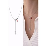 Arsaley Collection Harf Charm Dekolte Çelik Yılan Zincir Asansör Kadın Kolye (48 Cm) – Sevgililer Günü Özel
