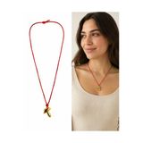 Arsaley Collection Kırmızı İp Mantar Charm Kadın Kolye