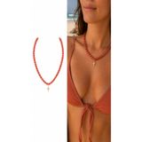 Arsaley Collection Kutup Yıldızı Charm Kiremit Rengi Yazlık Boncuk Kadın Kolye