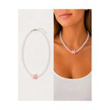 Arsaley Collection Pembe Deniz Yıldızı Charm Beyaz Renk Yazlık Boncuk Kadın Kolye