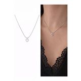 Arsaley Collection Taşlı Kalp Charm Paslanmaz Çelik Zincirli Kadın Kolye (45 Cm) – Sevgililer Günü Özel