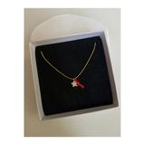 Arsaley Collection Taşlı Yıldız Ve Kurdele Charm Altın Kaplama Yuvarlak Kadın Kolye (45 Cm) – Sevgililer Günü Özel
