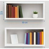 Arşe Beyaz Duvara Monte 2 Li Kitaplık Modern Tasarım Suntalam Malzeme 25 cm Yükseklik 50 cm Genişlik - 2li