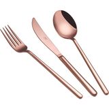 Arsel Lotus Titanyum Rose Gold 72 Parça Parlak Bakır Renk Çatal Kaşık Bıçak Takımı 304 Kalite 4mm Set