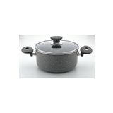 Arselon 22 cm Cam Kapaklı Derin Granit Tencere
