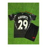 Arsenal 2024/25 Yeni Sezon Kai Havertz Deplasman Çocuk Forması 2'Li Set (Black)
