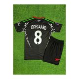 Arsenal 2024/25 Yeni Sezon Martin Ødegaard Deplasman Çocuk Forması 2'Li Set (Black)