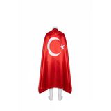 Arseno Çocuk Tek Ebat Türk Bayrağı Pelerini Kırmızı Renk Özel Gün Kostüm - Arsnokıhrmhızhıbayrakpel