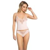 Arseno Kadın Dantelli Kaşkorse Penye İç Giyim Takımı Atlet&Külot Set Pudra - Pudra - Arsno60a2-Fpuk