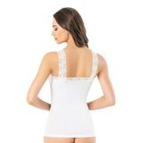 Arseno Kadın Düz Rahat Modal-Stil Dantel Yaka Ve Askı Atlet Beyaz - Beyaz - Arsnokoq-6L60g6-Be