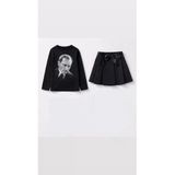 Arseno Kız Çocuk Siyah Atatürk Tshirt Ve Siyah Etek Özel Gün Kostüm - Siyah - Arsnosııyajhaktaturk